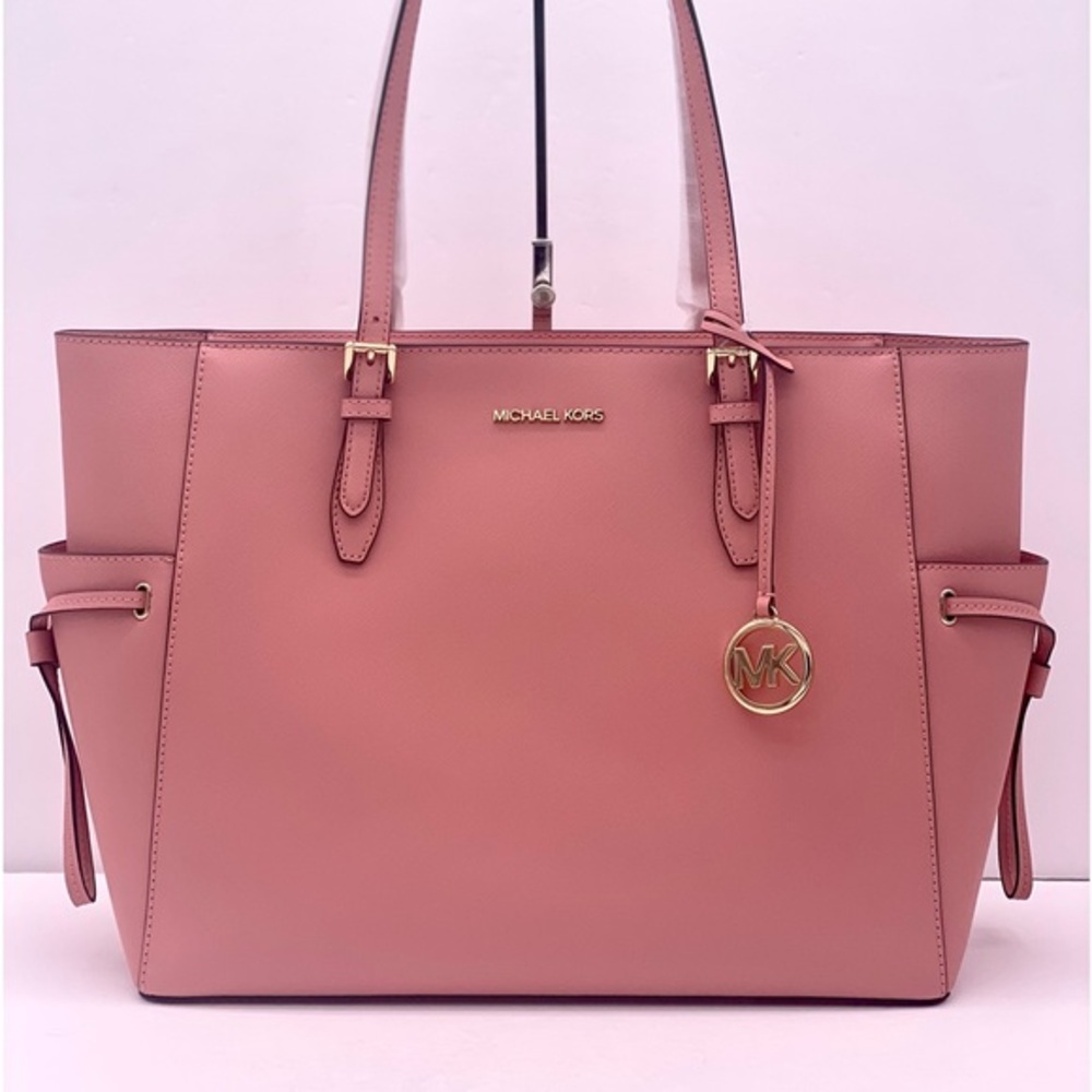 Michael Kors Gilly Large Drawstring Travel Leather Top Zip Tote